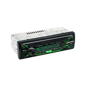 Araba radyo ses 1din renkli ışıklar ile Bluetooth Stereo MP3 çalar FM alıcı 60Wx4 AUX/USB/TF kart Dash kiti