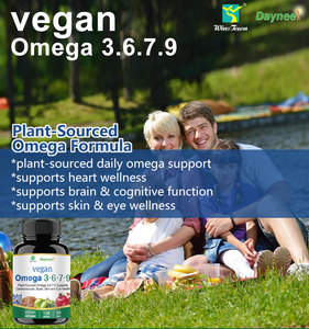 Cápsulas Blandas Veganas de Omega 3-6-7-9, Complejo Omega de Origen Vegetal, Apoyo para el Corazón, el Cerebro y la Piel, Suplemento Dietético, Marca Privada OEM - Product Image 6