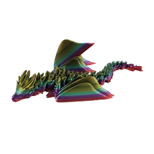 هدية أطفال ثلاثية الأبعاد بطباعة متعددة الألوان تنين عملاق قرني مفصلية وواقعية - Product Image 2