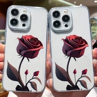 Coque de téléphone portable personnalisée à motif rose rouge pour iPhone 16 15 17 Air Pro Max, coque transparente Angel Eyes en TPU antichoc