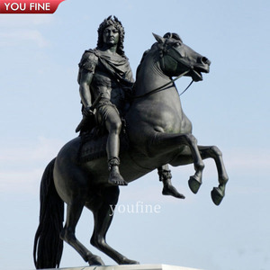 Sculpture de Statue de soldat et cheval en Bronze Antique grandeur nature de ferme en plein air - Product Image 3