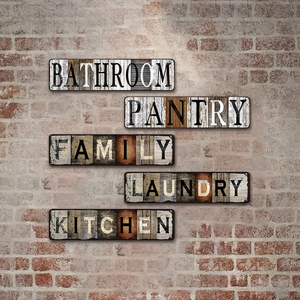 Panneau en métal style ferme rustique pour salle de bain, garde-manger, buanderie familiale, <span class=keywords><strong>cuisine</strong></span>, décoration murale pour la maison et la <span class=keywords><strong>porte</strong></span> - Product Image 3