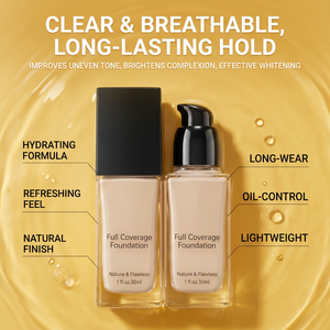 Fondotinta Liquido Multi-Azione Personalizzabile con Logo, Base <span class=keywords><strong>Trucco</strong></span> Coprente, Illuminante e Schiarente, Impermeabile per Carnagioni Scure - Product Image 5