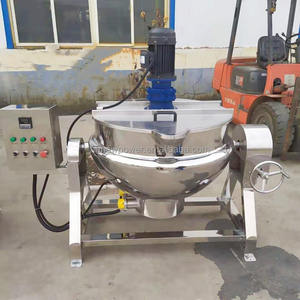 Maquinaria de planta eléctrica de Gas de 50L a 500L, jarabe de delicias turcas, freidora tipo vapor, hervidor de cocina con camisa con Mezclador - Product Image 3