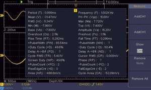 TECPEL OSD-2102 ออสซิลโลสโคปดิจิตอลแบบตั้งโต๊ะ 2 ช่องสัญญาณ 25MHz 200MS/s หน่วยความจำ 12kpts 10ns/div 400mV/div หน้าจอ 320x240 - Product Image 4