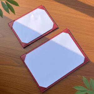 <b>A4</b> A5 Genuine <b>Leather</b> Embossed Logo Durable Modern Menu Holder Restaurant Menu <b>Folder</b> Refillable Cover - Product Image 3