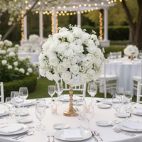 Magnifique centre de table en fleurs artificielles de haute qualité, nouveau design, base en mousse pour la décoration de tables de mariage et d'événements