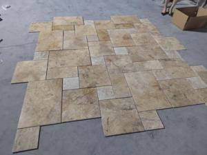 Chải bề mặt mô hình pháp thiết kế Vàng Vàng <span class=keywords><strong>travertine</strong></span> sàn gạch pavers - Product Image 2