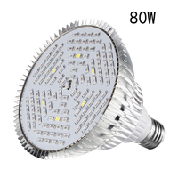 Lampu LED 18W 50W 80W 100W, Lampu Tumbuh Spektrum Penuh Lampu Phyto untuk Tanaman Taman Biji Bunga Kotak Pertumbuhan E27