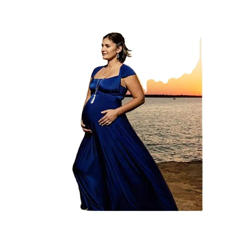 Hot Sale Summer Maternity Dress 2022 Baby Showers Party Evening Pregnancy Dress