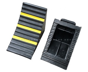 ハンドル付きヘビーデューティーラバーカートラックトレーラーオートバイ航空機ホイールチョックストッパー - Product Image 6