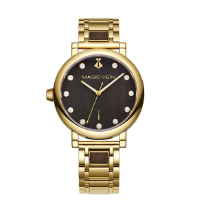 Nuevo Reloj de Moda para Mujer de Acero Inoxidable con Esfera de Piedras Preciosas, Cristal de Zafiro, Superluminoso, Resistente al Agua, Correa de Cuero Ronda - Product Image 1