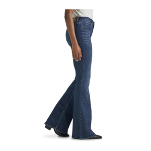 Jeans skinny évasés pour femmes, à la mode, orientés vers l'exportation, avec fermeture éclair et boutons, jeans décontractés pour femmes, jeans lavables avec poche pour femmes - Product Image 5