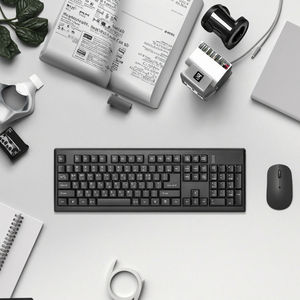 Clavier et <span class=keywords><strong>souris</strong></span> filaires ergonomiques <span class=keywords><strong>3</strong></span>-en-1 OEM simples à 104 touches avec interface USB pour le bureau à domicile et suivi optique - Product Image 3