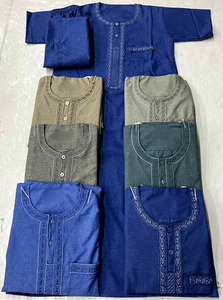CCY <span class=keywords><strong>Qamis</strong></span> d'été pas cher pour enfants musulmans du Maroc, manches courtes, style Boubou Homme, sensation coton-lin, <span class=keywords><strong>ensemble</strong></span> Thobe pour garçons, idéal Ramadan - Product Image 3