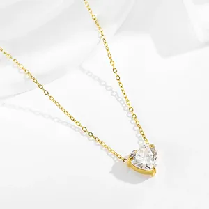 3 unids/set corazón circón colgante Cruz cadena mujer Simple titanio acero 18K chapado en oro collar pulsera pendientes conjunto para mujer - Product Image 3