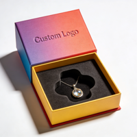 Boîte à bijoux haut de gamme en papier artisanal avec dorure à chaud et gaufrage, pour emballage cadeau de boucles d'oreilles, colliers et bracelets de mariée