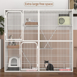 Toptan katı demir büyük çift katmanlı kedi kafesi ve Villa kutusu ile geniş kedi evi dayanıklı kapalı Pet mobilya - Product Image 6