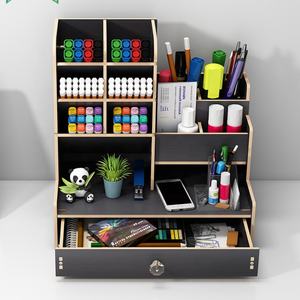 Настраиваемый деревянный квадратный органайзер большой вместимости, многофункциональный, для хранения ручек, карандашей, для дома, школы, офиса - Product Image 6