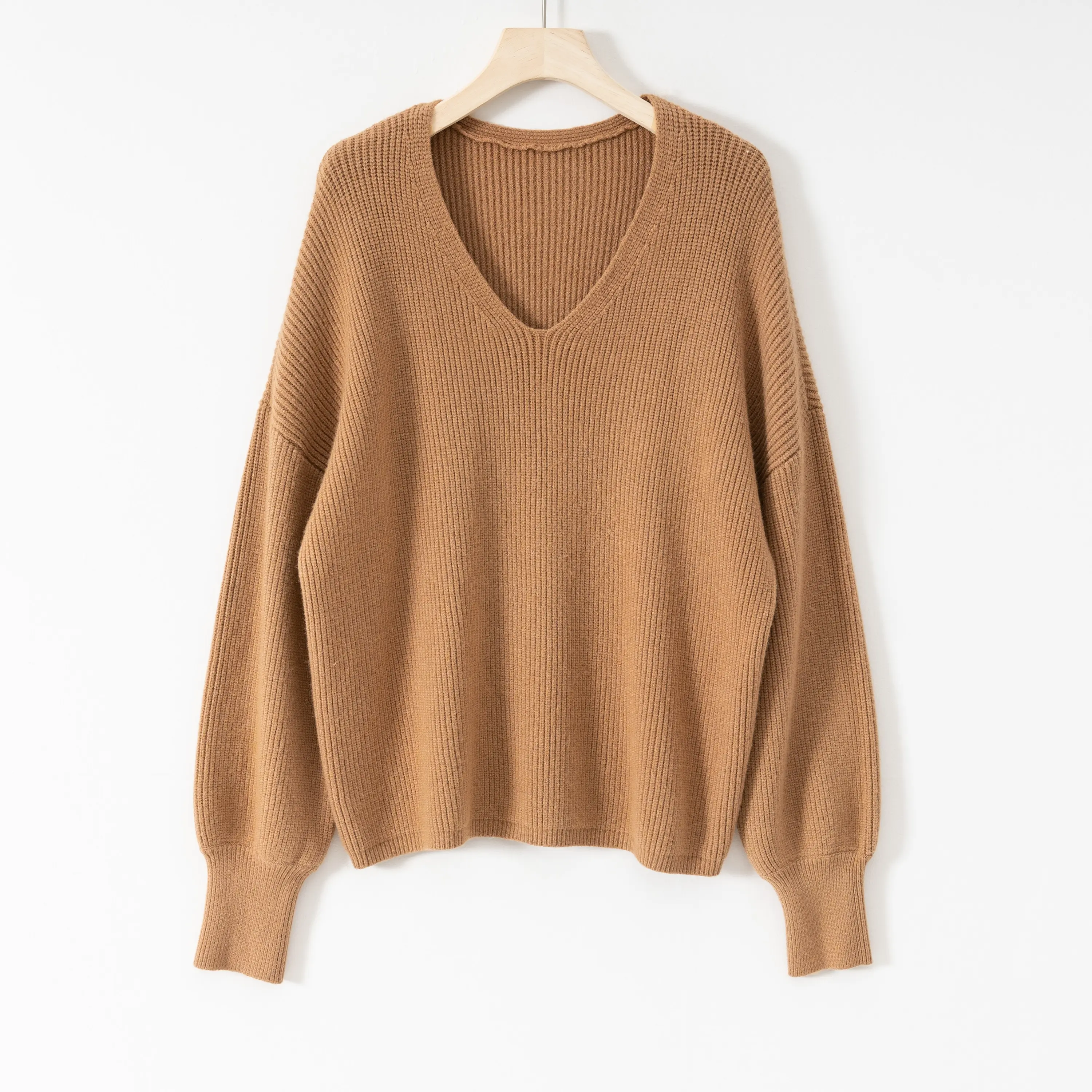 V-neck Computer Knitted Pullover Sweater For Women