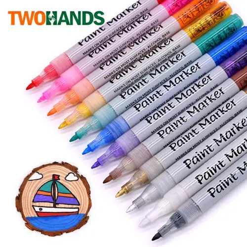 Paint markers for rock/glass/wood/porcelain/ceramic/fabric 24 colors Paint Pens Acrylic Markers Set