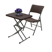 Table pliante carrée en plastique empilable SJ64, pour le camping en plein air, les pique-niques, le bureau d'ordinateur, table pliante blanche