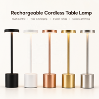 Lampe de table LED sans fil flexible et réglable 5200 mAh, authentique, haute capacité, rechargeable Type-C, veilleuse en métal, vente en gros