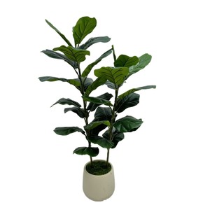 Plante artificielle réaliste en pot Ficus lyrata de plusieurs tailles avec revêtement en mousse pour la décoration de salon et d'hôtel - Product Image 5