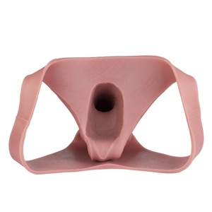 SXXY Real Textured Skin Feeling Male Strap-On Penis Extender Silicone Briefs With Hollow <b>Dildo</b> for Men Reusable Condom Pants - Product Image 4