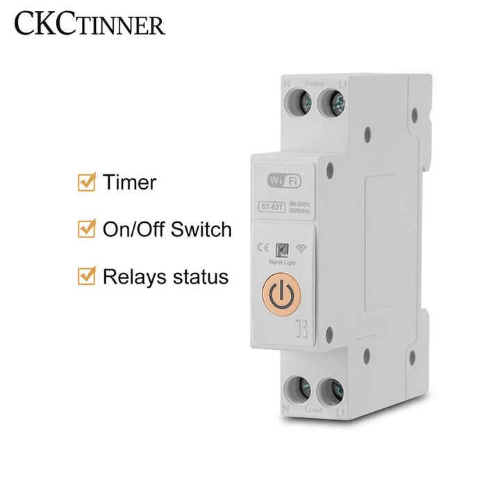 Tuya Wifi Smart Circuit Breaker 1p Din Rail For Wireless Remote Control Switch (white No