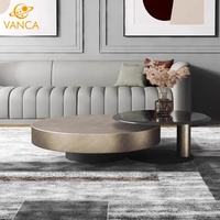 Minimalistischer Luxus-Couchtisch Rund Edelstahl Langlebig Modern Wohnzimmermöbel Italienisch Schlicht Hochwertig