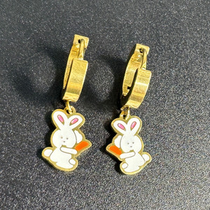 Orecchini pendenti personalizzati in oro placcato in acciaio inossidabile 18K simpatici animali coniglio stella <span class=keywords><strong>volpe</strong></span> alla moda <span class=keywords><strong>gioielli</strong></span> da sposa per donne e ragazze - Product Image 6