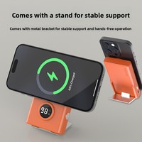 Batterie externe magnétique portable 10000 mAh avec chargeur sans fil, télécommande Bluetooth pour déclencheur d'appareil photo et support de téléphone pour créateurs de contenu
