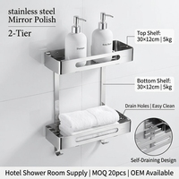 Étagère de Douche Murale Moderne et Simple en Acier Inoxydable 304, Support d'Angle pour Salle de Bain, Organisateur de Shampoing