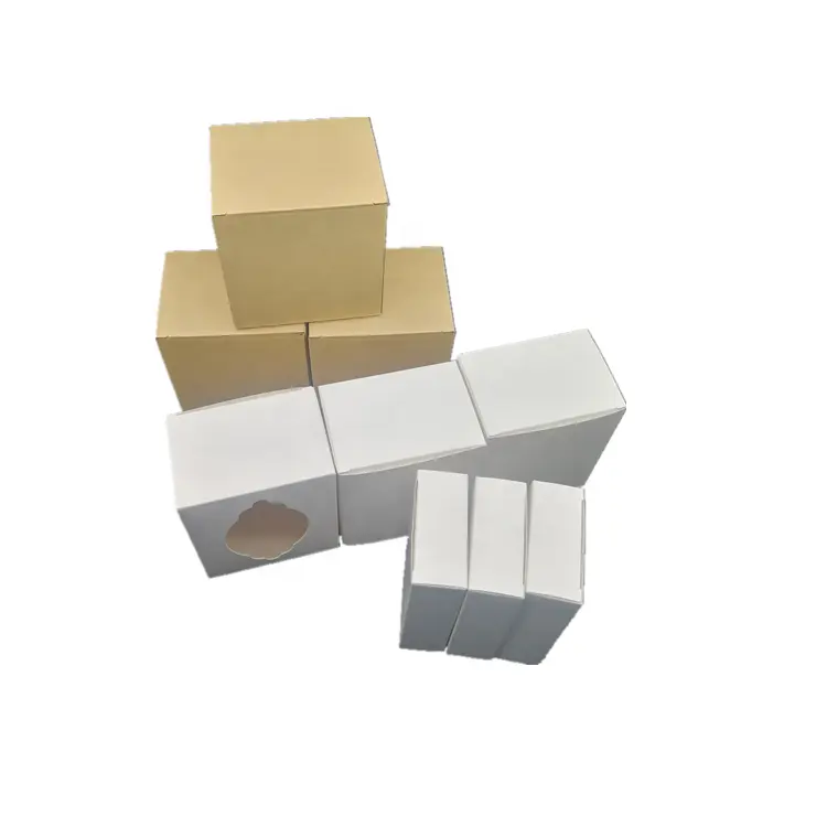 Wholesale bereit lager kleine papier geschenk box, Custom Printing Square Plain White kraft papier Box für schmuck und tee