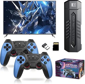เครื่องเล่นเกม X2 Blue Game Stick 4K 3D HD Retro พร้อมคอนโทรลเลอร์ไร้สายสำหรับทีวี  30000 เกมส์  เล่นได้ 64G ของขวัญสำหรับเด็ก X2 ultra - Product Image 1
