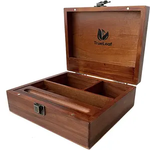 Handmade Custom Box Wooden Stash Box With Rolling Tray Stash Box Combo To Organise Accessories
