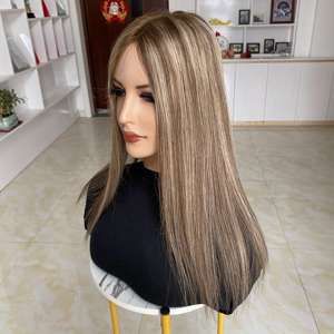 Postizo de Cabello Humano Europeo con Base Mono Top, Tejido a Mano, para Alopecia, Monofilamento, Color Natural, para Mujer - Product Image 3