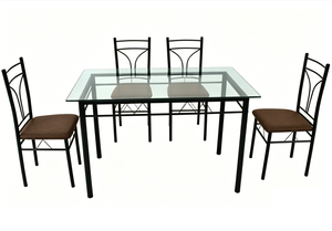 Mesa de <span class=keywords><strong>Comedor</strong></span> Convertible Moderna YUKAI con Vidrio Templado y Asientos Acolchados, Incluye <span class=keywords><strong>Cuatro</strong></span> <span class=keywords><strong>Sillas</strong></span> para Apartamento, Modelo DS-03G - Product Image 4
