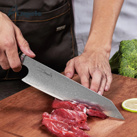Couteau de chef japonais Damas Kiritsuke nouveauté manche en résine rasoir en acier tranchant pour ustensiles de cuisine professionnels