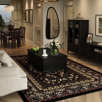 Tapis de salon haut de gamme en velours belge à motif géométrique de style américain rétro, imperméable et résistant aux taches, pour chambre à coucher et chevet.