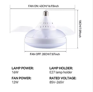 <span class=keywords><strong>Ventilador</strong></span> <span class=keywords><strong>de</strong></span> <span class=keywords><strong>Techo</strong></span> Moderno con Luz LED, Control Remoto, Portalámparas E27, 3 Aspas, Silencioso, Regulable, <span class=keywords><strong>para</strong></span> el Hogar - Product Image 5