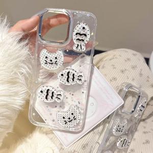 เคสโทรศัพท์ TPU ซิลิโคนกลิตเตอร์น่ารักผู้หญิงผู้หญิงสำหรับ Google Pixel 3A 4A <span class=keywords><strong>PIXEL4</strong></span> 5A 5ใสรูปปลาแมวปลาและเพชรเคสโทรศัพท์แบบใส - Product Image 2