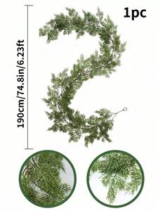 6 Ft di natale cedro di pino ghirlande, verde verde realistico ghirlanda per la tavola, parete, interni, decorazioni natalizie all'aperto - Product Image 4