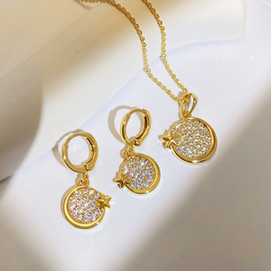 เครื่องประดับ Foxi ชุดเครื่องประดับต่างหูสร้อยคอหัวใจง่ายๆชุดเครื่องประดับแฟชั่นดวงจันทร์ดาวสำหรับผู้หญิง - Product Image 5