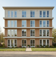 Bâtiment résidentiel préfabriqué à 4 étages en structure acier, longue durée de vie, appartement en structure acier sur mesure pour le développement de logements