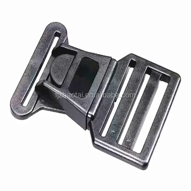 Different Size Recycled Black Plastic Side Quick Release Buckle Clip double regulating buckle for backpack