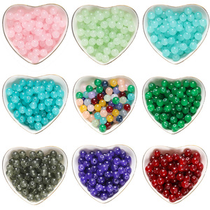 ลูกปัดแก้วกลมขนาด 8 มม. สำหรับทำเครื่องประดับหลากสี อุปกรณ์ DIY - Product Image 1