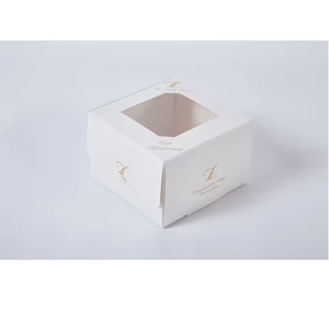 SGP, venta al por mayor, cartón reciclado en relieve personalizado, cajas de almacenamiento de alimentos, galletas cuadradas desechables, pastelería con ventana para pastel, sin impuestos - Product Image 4