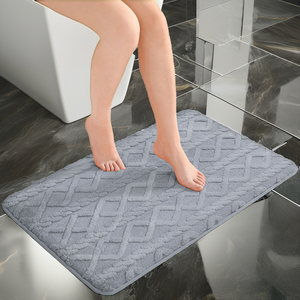 Ensemble de tapis de bain modernes en polyester, fabriqués à la machine, antidérapants, absorbants, à poils ras, pour usage domestique - Product Image 2